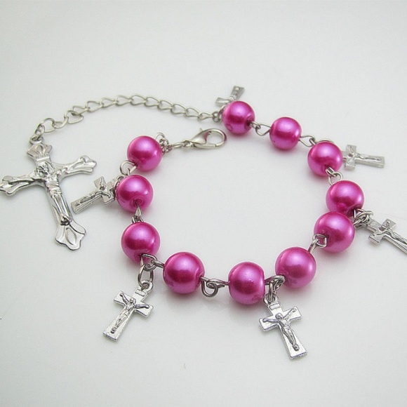 Jewelry - Pink Rosary Bracelet religious